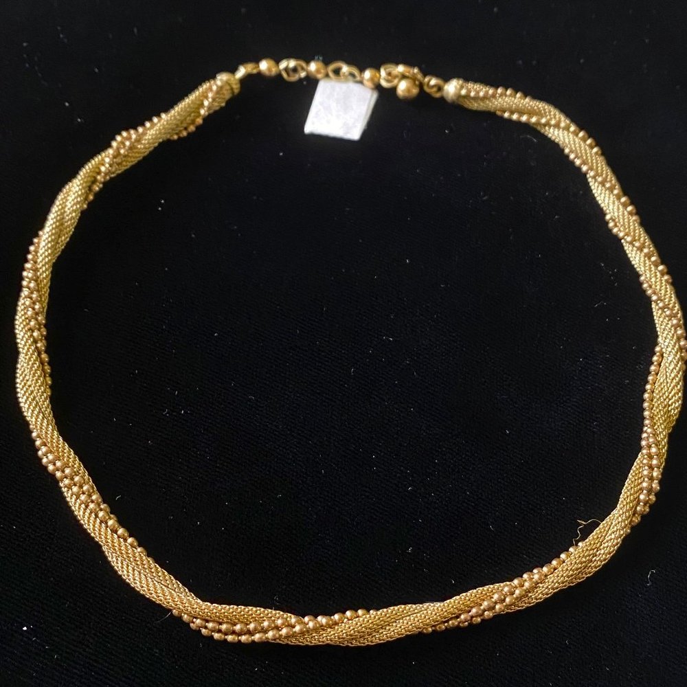 12K Gold Filled VTG twisted Necklace Mothers Day Kentucky Derby Garden Party